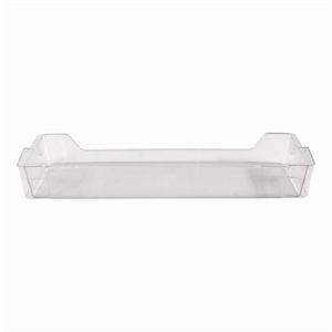 Køleskabshylde i dør på køleskab fra Ikea og Whirlpool.